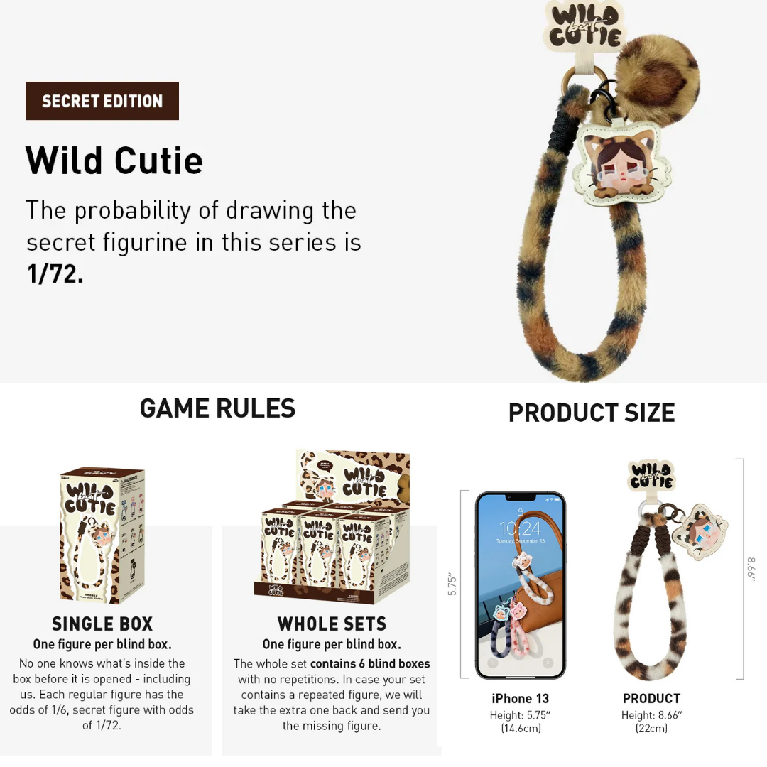 POP MART CRYBABY Wild but Cutie Series-Phone Charm Blind Box