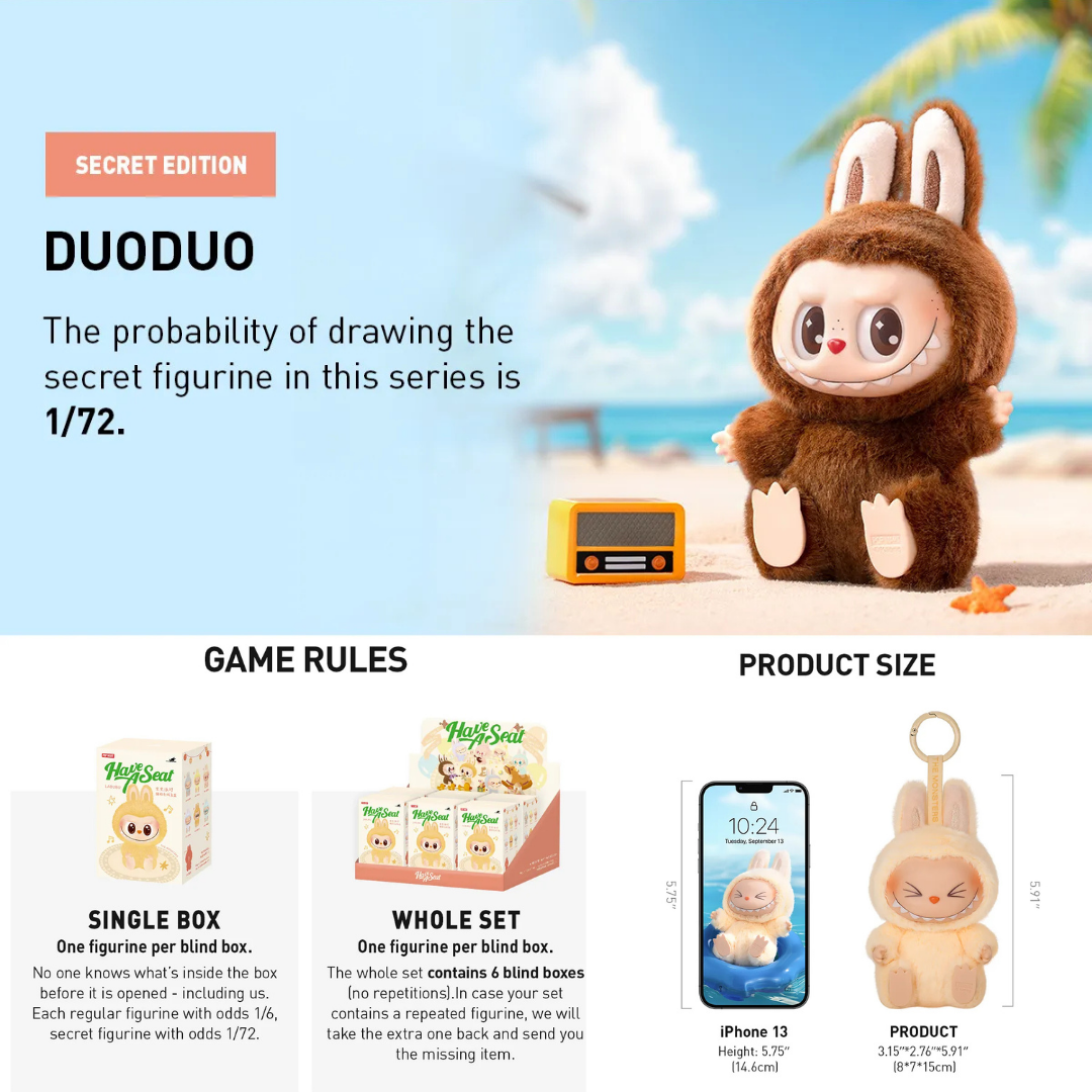 （PRE-ORDER / 2 WEEKS) POP MART THE MONSTERS - Have a Seat Vinyl Plush Blind Box