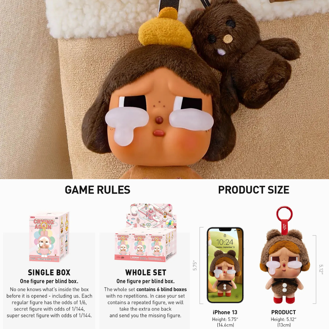POP MART CRYBABY Crying Again Series-Vinyl Face Plush Blind Box
