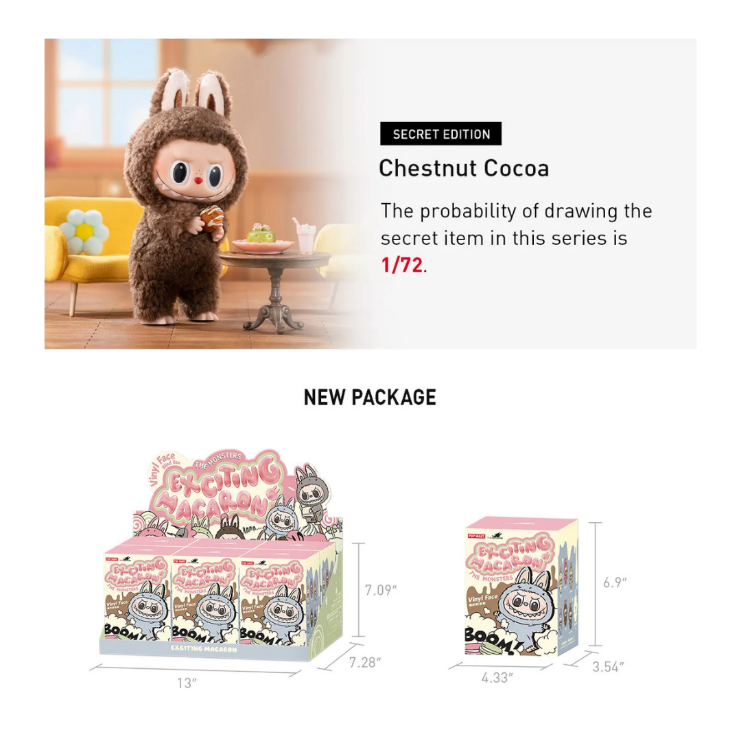 （PRE-ORDER / 2 WEEKS) POP MART THE MONSTERS - Exciting Macaron Vinyl Face Blind Box